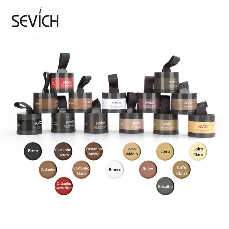 Pó Maquiagem para Cabelo a prova D'água - SEVÍCH