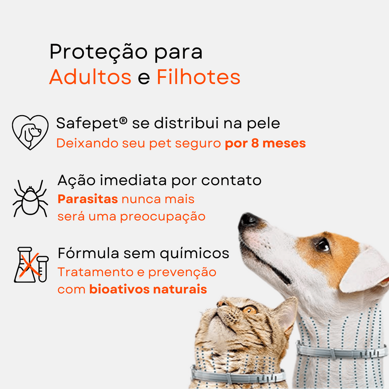 SafePet - Colar Anti Pulgas e Carrapatos