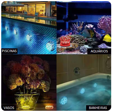 ACQUALUX ™ - Lâmpada LED Iluminação Piscina, Aquário, Jardim e Decoração - A Prova D'água e Controle Remoto