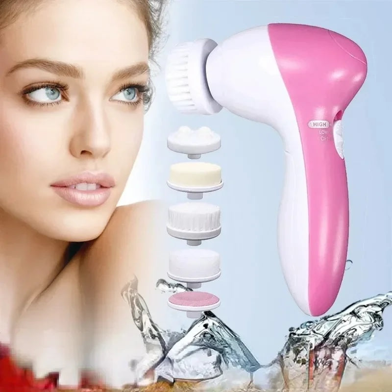 Escova de Limpeza e Esfoliação de Pele Facial 5 em 1