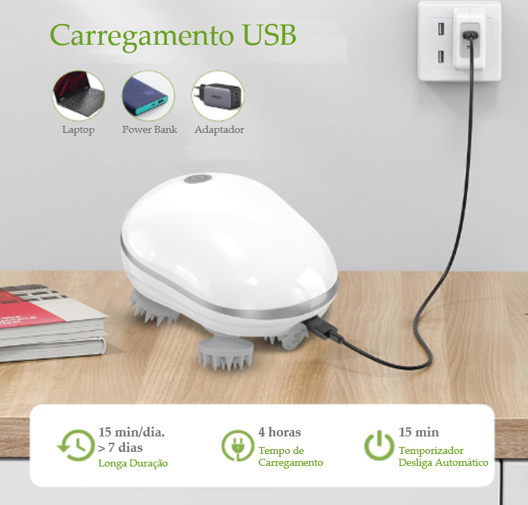 Massageador Elétrico para Couro Cabeludo - Relax Hair Body