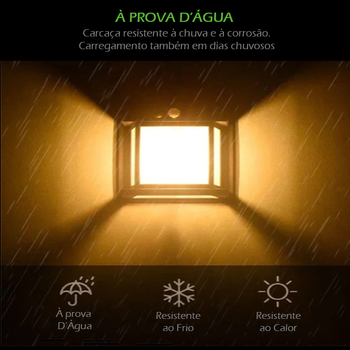 Ecoluz™ | Luminária Solar Retro com Detector de Presença