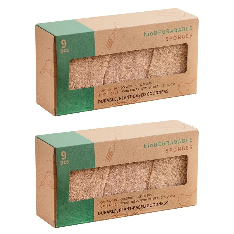 18 Esponjas de Louça Biodegradáveis Premium - Coconut Fiber