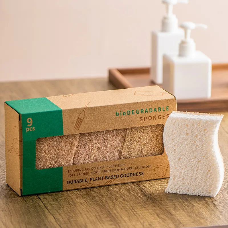 18 Esponjas de Louça Biodegradáveis Premium - Coconut Fiber