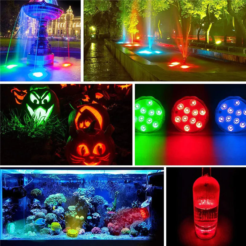 ACQUALUX ™ - Lâmpada LED Iluminação Piscina, Aquário, Jardim e Decoração - A Prova D'água e Controle Remoto